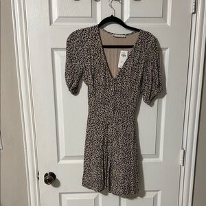 Leopard Print V-Neck Dress